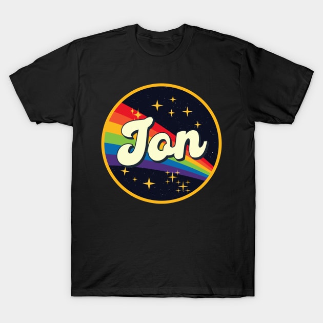 Jon // Rainbow In Space Vintage Style T-Shirt by LMW Art